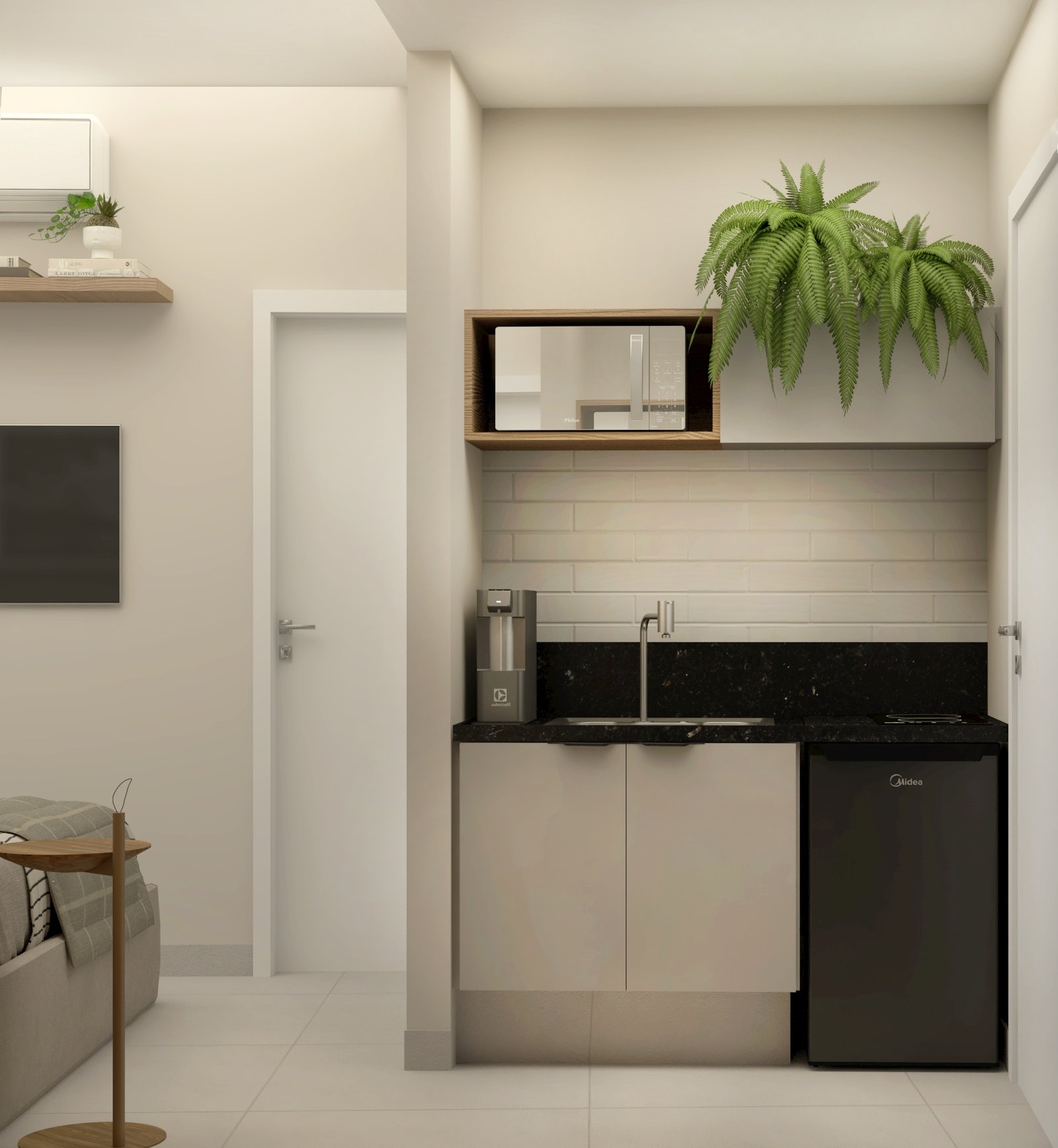 cozinha 01 LANÇAMENTO BOTAFOGO! DOUBLE STUDIO NA RUA BAMBINA – 100% MOBILIADO – ALTO POTENCIAL