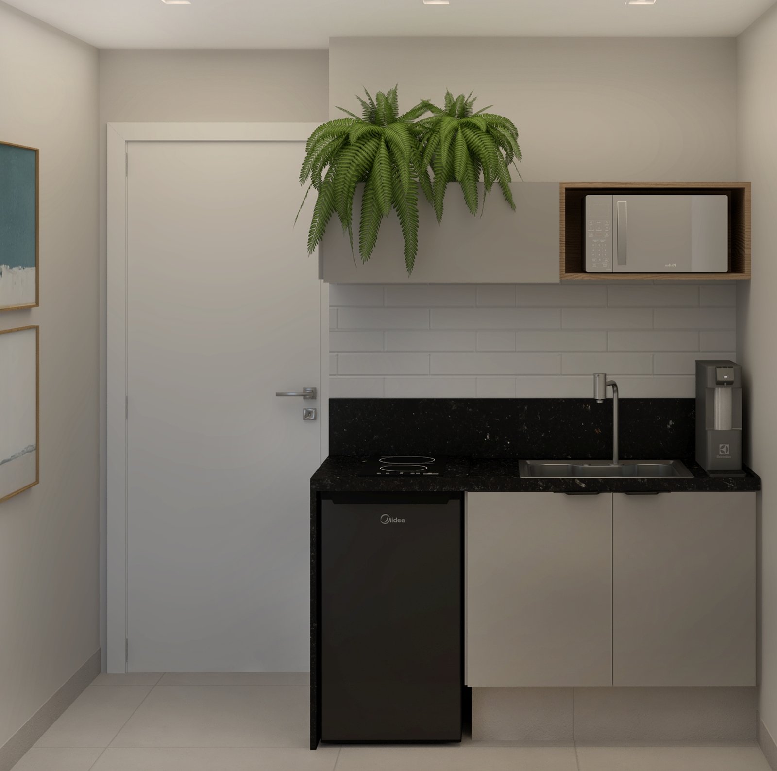 cozinha 02 LANÇAMENTO BOTAFOGO! DOUBLE STUDIO NA RUA BAMBINA – 100% MOBILIADO – ALTO POTENCIAL